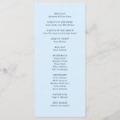 Andrea Sky Blue Elegant Wedding Programm (Rückseite)