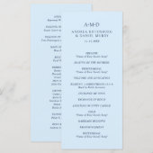 Andrea Sky Blue Elegant Wedding Programm (Vorne/Hinten)