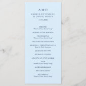 Andrea Sky Blue Elegant Wedding Programm (Vorderseite)