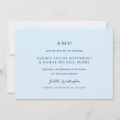 Andrea Sky Blue Elegant Wedding Save The Date (Vorderseite)
