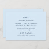 Andrea Sky Blue Elegant Wedding Save The Date (Vorne/Hinten)
