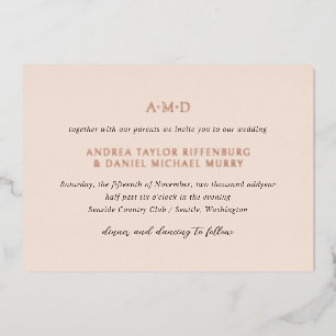 Andrea Tan Elegante Hochzeit Folieneinladung