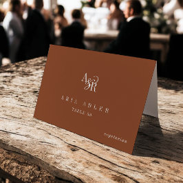 ANDREA Terracotta Boho Minimal Wedding Place Cards Tischnummer