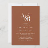 ANDREA Terrakotta QR Code Boho Elegante Hochzeit Einladung (Vorderseite)