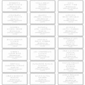 ANDREA White Black Wedding Guest Address Labels (Vorderseite)