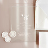 ANDREA White Modern Minimalistisch Classic Wedding Acryleinladungen