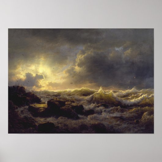 Andreas Achenbach - Aufräumen — Küste Siziliens Poster (Vorne)