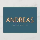 Andreas Name in Glows Neon Lights Novelty Postkarte (Vorderseite)