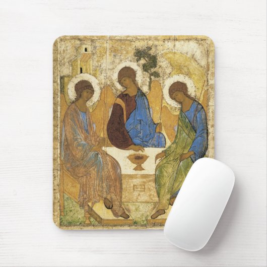 Andrei Rublev Iconic Trinity Angels Abraham Bible Mousepad (Mit Mouse)