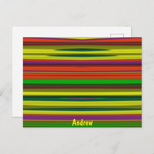 ANDREW ~ 3D Design Pattern ~ Weihnachtsfarben~ Postkarte (Vorne/Hinten)