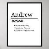 Andrew, Boy Personalisiert Name Definition Poster (Vorne)