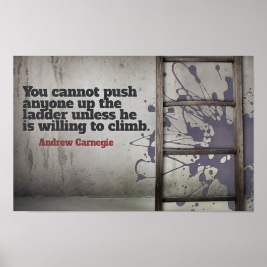 Andrew Carnegie Inspiration Zitat "Push up" Poster (Vorne)
