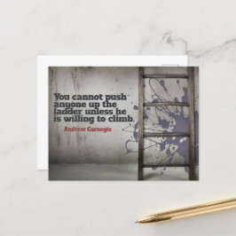 Andrew Carnegie Inspiration Zitat "Push up" Postkarte