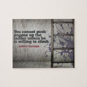 Andrew Carnegie Inspiration Zitat "Push up" Puzzle