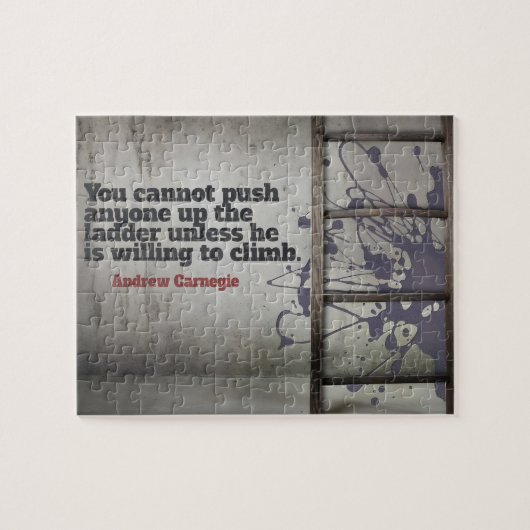 Andrew Carnegie Inspiration Zitat "Push up" Puzzle (Horizontal)