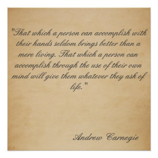 Andrew Carnegie Riches Philosophie Poster