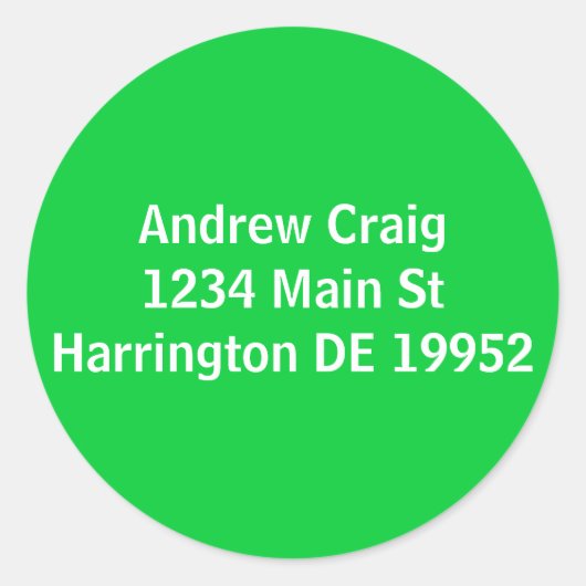 Andrew Craig1234 Main StHarrington DE 19952 Runder Aufkleber (Vorderseite)