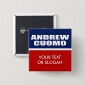 ANDREW CUOMO FÜR GOUVERNEUR BUTTON (Vorne & Hinten)