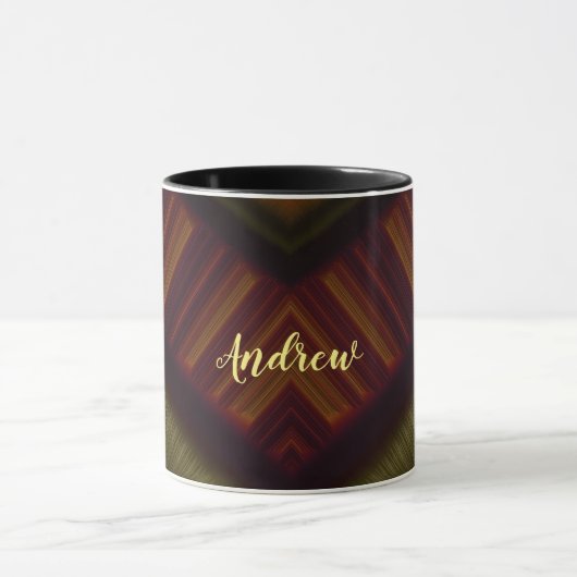 ANDREW ~ GLOSSY 3D Glossy Black Brown Green Tasse (Zentrum)
