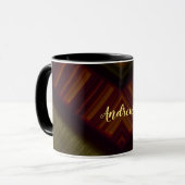 ANDREW ~ GLOSSY 3D Glossy Black Brown Green Tasse (Vorderseite Links)