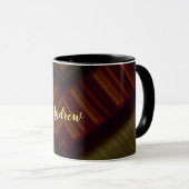 ANDREW ~ GLOSSY 3D Glossy Black Brown Green Tasse (VorderseiteRechts)