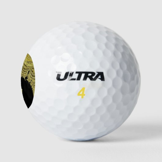 ANDREW ~ GOLD UND SCHWARZ Fraktal Design ~ Golfball (Logo)