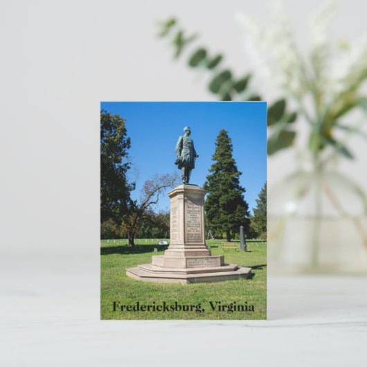 Andrew Humphreys Statue in Fredericksburg Postkarte (Stehend Vorderseite)