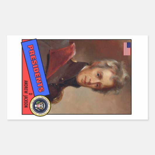 Andrew Jackson Baseball Card Rechteckiger Aufkleber (Vorderseite)