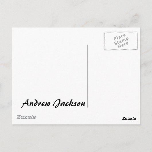 Andrew Jackson Postkarte (Rückseite)