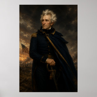 Andrew Jackson Schlachtfeldporträt Poster