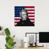 Andrew Jackson und die US-Flagge — Grenzen Poster (Heimbüro)