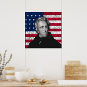 Andrew Jackson und die US-Flagge — Grenzen Poster (Küche)