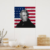 Andrew Jackson und die US-Flagge Poster (Küche)
