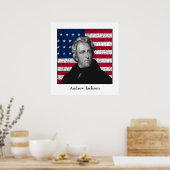 Andrew Jackson und die US-Flagge Poster (Küche)