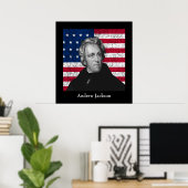 Andrew Jackson und die US-Flagge Poster (Heimbüro)