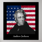 Andrew Jackson und die US-Flagge Poster (Vorne)