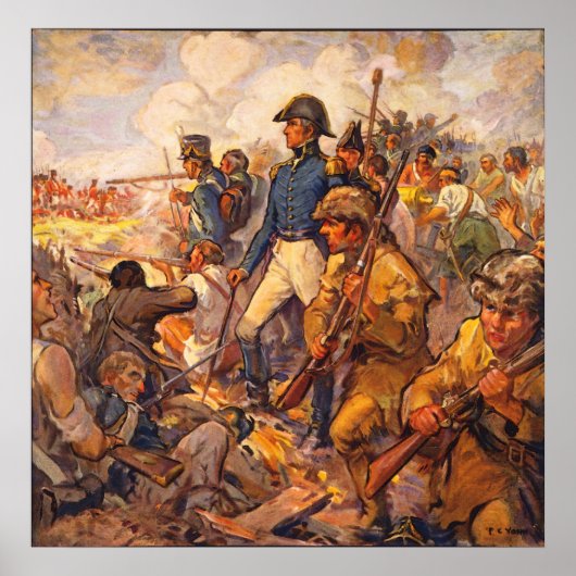 Andrew Jackson Während der Schlacht von New Orlean Poster (Vorne)