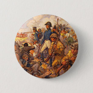 Andrew Jackson während des Kampfes von New Orlean Button