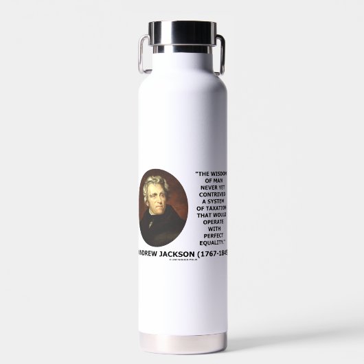 Andrew Jackson Wisdom steuerliche Gleichheit Trinkflasche (Vorne)
