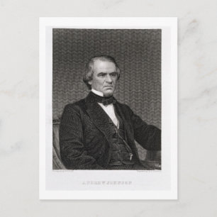 Andrew Johnson, graviert von einem Foto von Thom Postkarte