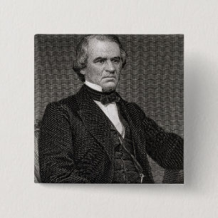 Andrew Johnson, graviert von einer Fotografie Button