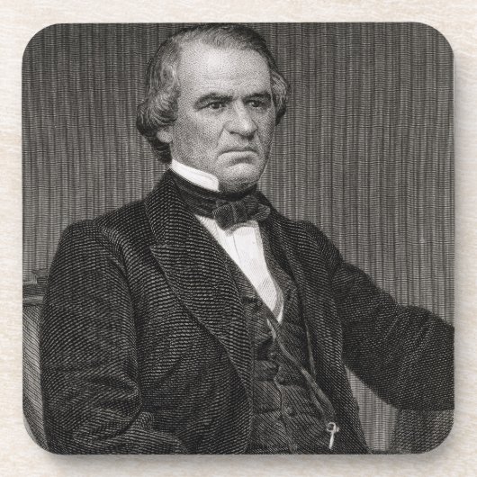 Andrew Johnson, graviert von einer Fotografie Getränkeuntersetzer (Vorderseite)