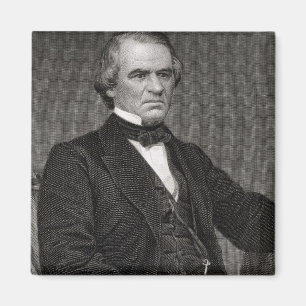 Andrew Johnson, graviert von einer Fotografie Magnet