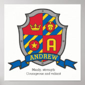 Andrew Jungs Name bedeutet heraldry Schild Poster (Vorne)