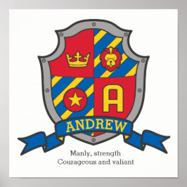 Andrew Jungs Name bedeutet heraldry Schild Poster