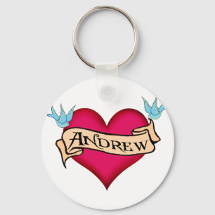 Andrew - kundenspezifische Herz-Tätowierungs-T - Schlüsselanhänger