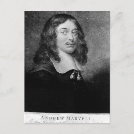 Andrew Marvell , eingraviert von John Raphael Smit Postkarte (Vorderseite)