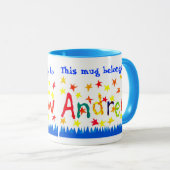 'Andrew' Namensspezifische Ringer-Tasse. Tasse (VorderseiteRechts)