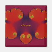 ANDREW ~ Red Scarlet Blue and Yellow Pattern ~ Magnet (Vorne)