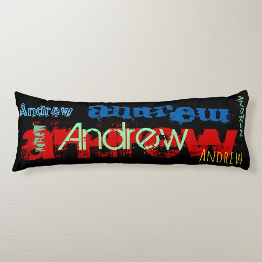 Andrew Repetiername mit 6 Buchstaben Body Pillow 2 Seitenschläferkissen (Vorderseite)